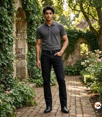 Black men denim jeans for men featuring an exclusive sleek ankle zipper design – black men denim jeans – photo 1