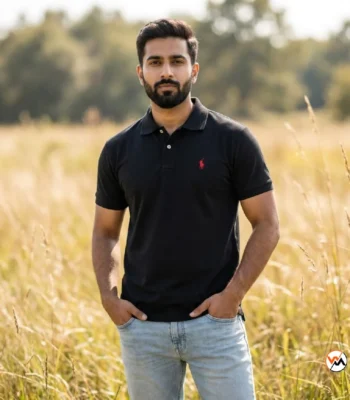 Black men polo shirt with iconic red logo and short sleeves – men polo shirt – photo 1