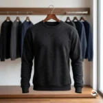 Black men's t-shirt featuring an exclusive studded cross design – studded cross design – photo 2