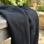Black men's t-shirt featuring an exclusive studded cross design – studded cross design – photo 3