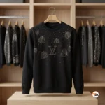Black Mens T-Shirt Featuring Iconic Crystal Embellishments – Mens T-Shirt – photo 2