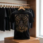 Black tiger print t shirt for men with exclusive styling – black tiger print t shirt – photo 2