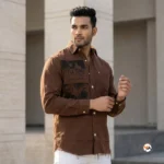 Brown Printed Casual Shirt For Men Essential Style – printed casual shirt – photo 2