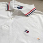 Essential mens polo t-shirt in white with striped collar – mens polo t-shirt – photo 4