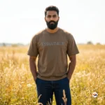 Essentials brown men t-shirt featuring exclusive branding for a refined look – essentials brown men t-shirt – photo 1