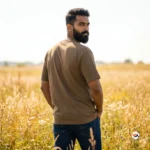 Essentials brown men t-shirt featuring exclusive branding for a refined look – essentials brown men t-shirt – photo 3