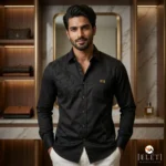 Exclusive Black Embroidered Mens Shirt for Elite Styling – mens shirt – photo 1