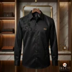 Exclusive Black Embroidered Mens Shirt for Elite Styling – mens shirt – photo 2