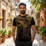 Exclusive Black Gold Eagle Mens T-Shirt – Mens T-Shirt – photo 1