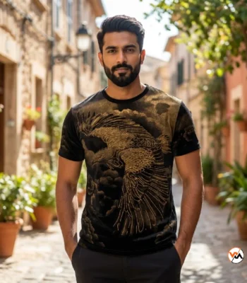 Exclusive Black Gold Eagle Mens T-Shirt – Mens T-Shirt – photo 1