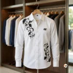 Exclusive Mens Designer Shirt with Floral Embroidery – mens designer shirt – photo 1