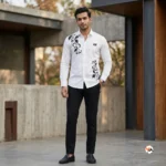 Exclusive Mens Designer Shirt with Floral Embroidery – mens designer shirt – photo 2