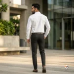 Exclusive Mens White Shirt with Milano Chest Embellishment – Mens White Shirt – photo 3