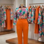 Exclusive Orange Co-ord Set with Floral Inner Shirt – Orange Co-ord Set – photo 3