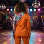 Exclusive Orange Co-ord Set with Floral Inner Shirt – Orange Co-ord Set – photo 5