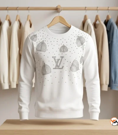 Exclusive White Mens T-Shirt with Rhinestone Embellishments – White Mens T-Shirt – photo 1