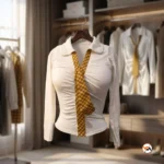 Exclusive White Top with Yellow Gingham Accent for Women – white top – photo 1