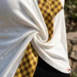 Exclusive White Top with Yellow Gingham Accent for Women – white top – photo 2
