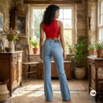Flare jeans deliver an essential classic light wash style for women seeking versatile everyday denim wear. – flare jeans – photo 2