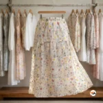 Floral print skirt for women delivers Timeless style with multi-colored meadow blossoms – floral print skirt – photo 3