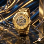 Gold automatic watch for men featuring a luxury skeleton dial – automatic watch for men – photo 1