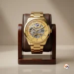 Gold automatic watch for men featuring a luxury skeleton dial – automatic watch for men – photo 3