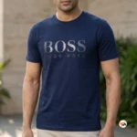 Hugo Boss Navy Blue T-Shirt for Men - Signature Style – Hugo Boss Navy Blue T-Shirt – photo 1