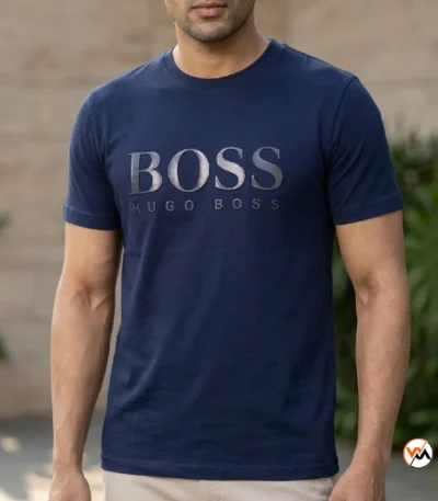 Hugo Boss Navy Blue T-Shirt for Men - Signature Style – Hugo Boss Navy Blue T-Shirt – photo 1