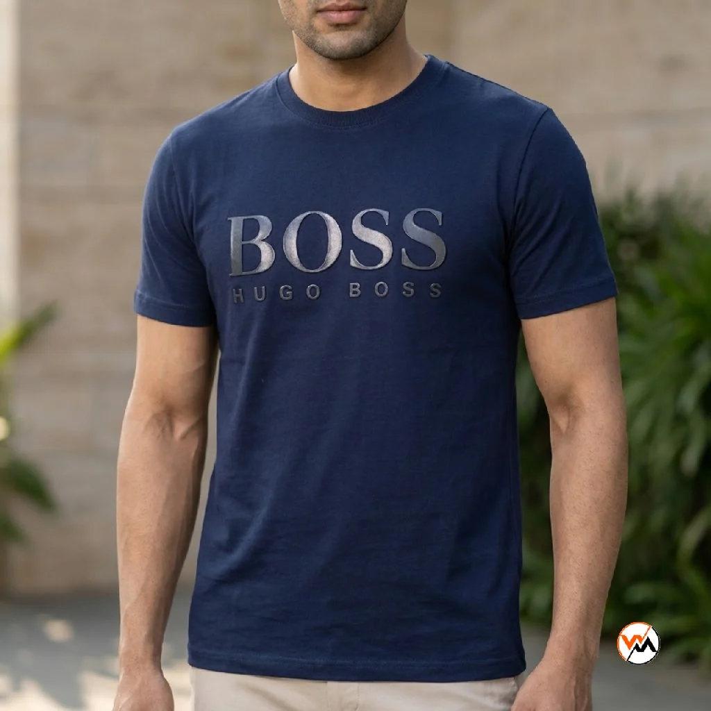 Hugo Boss Navy Blue T-Shirt for Men - Signature Style – Hugo Boss Navy Blue T-Shirt – photo 1