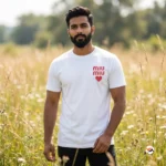 Iconic Men White T-Shirt with Red Print – white t-shirt – photo 1