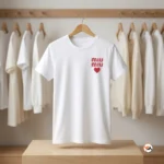 Iconic Men White T-Shirt with Red Print – white t-shirt – photo 2