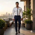 Louis Vuitton White Men Shirt With Black Sleeve Tape – white men shirt – photo 5