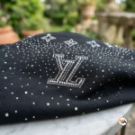 Luxury black mens sweatshirt featuring crystal studs and logo design – mens sweatshirt – photo 3