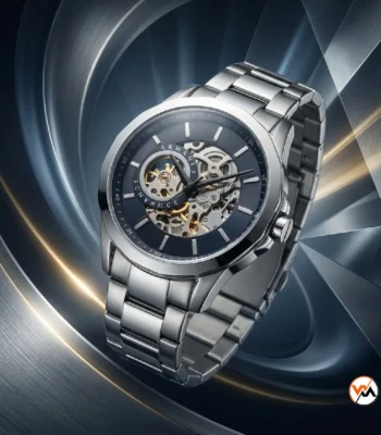 Luxury skeleton dial men watch with steel band – skeleton dial men watch – photo 1