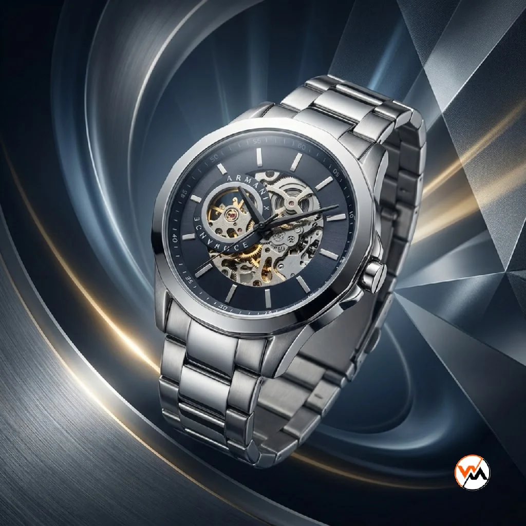 Luxury skeleton dial men watch with steel band – skeleton dial men watch – photo 1