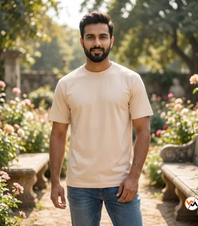 Men Beige Classic T-Shirt with Ultimate Everyday Style – beige classic t-shirt – photo 1