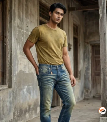Men distressed jeans with an iconic faded blue wash – men distressed jeans – photo 1
