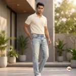 Men Light Blue Denim Jeans – light blue denim jeans – photo 1