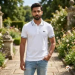 Men white polo t shirt for casual luxury styling – white polo t shirt – photo 1