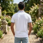 Men white polo t shirt for casual luxury styling – white polo t shirt – photo 2