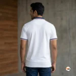 Men white polo t shirt for casual wear with contrast trim – white polo t shirt – photo 4