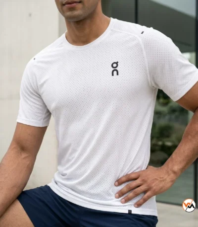 Men's Athletic T-Shirt - Essential White Running Top – Mens Athletic T-Shirt – photo 1