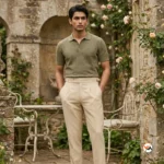 Men's beige trousers bring an essential luxury look to modern wardrobes with tailored pleated styling. – beige trousers – photo 1