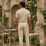 Men's beige trousers bring an essential luxury look to modern wardrobes with tailored pleated styling. – beige trousers – photo 3