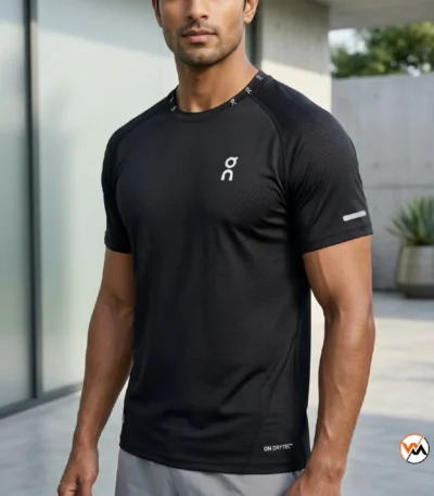Mens black active t shirt essential workout top – mens black active t shirt – photo 1