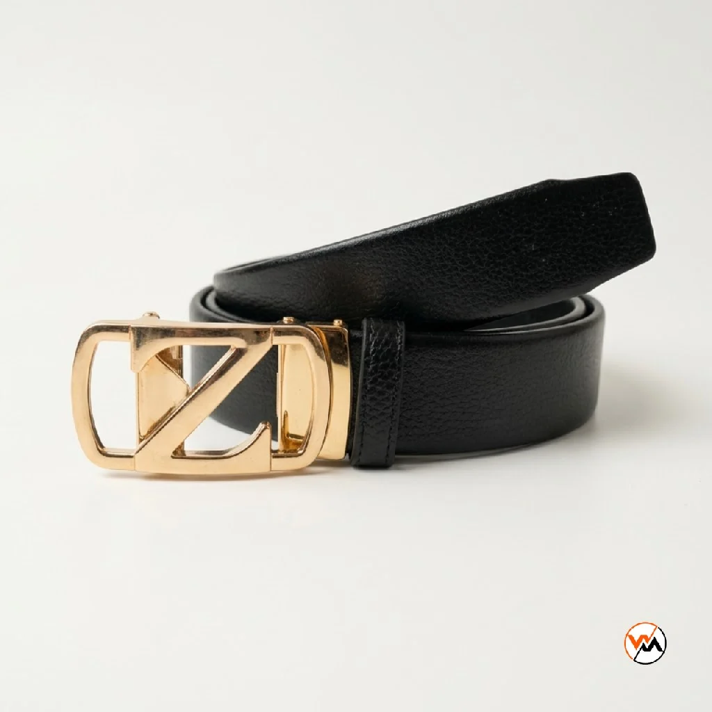 Mens black belt with gold buckle and textured leather strap – mens black belt Mens black belt with gold buckle and textured leather strap – mens black belt – photo 1