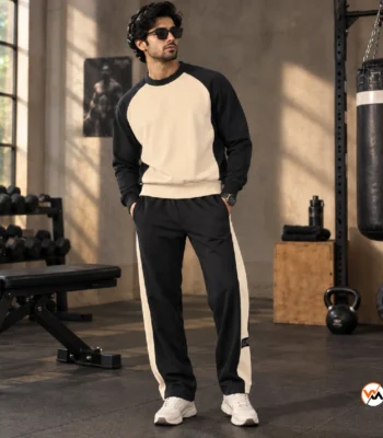 Men's Black Co-ord Set Featuring Signature Contrast Paneling – Men's Black Co-ord Set – photo 1