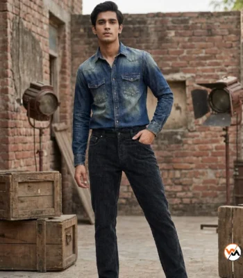 Mens black corduroy jeans featuring an essential slim cut – black corduroy jeans – photo 1