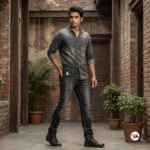 Mens black jeans with slim fit and faded denim style for daily wear – mens black jeans – photo 1