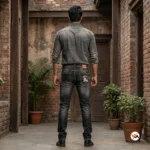 Mens black jeans with slim fit and faded denim style for daily wear – mens black jeans – photo 4